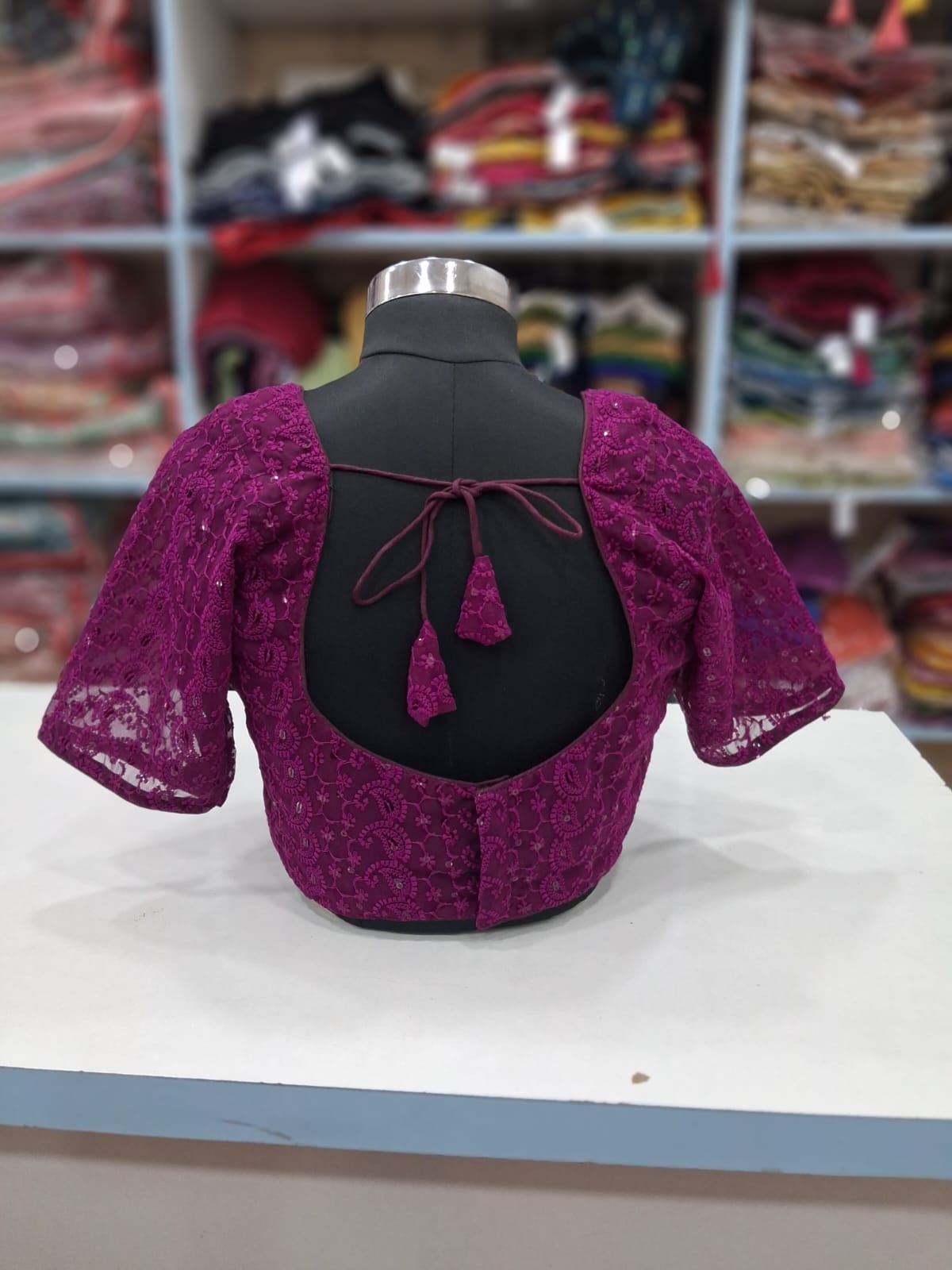 Purple Half Sleeve blouse