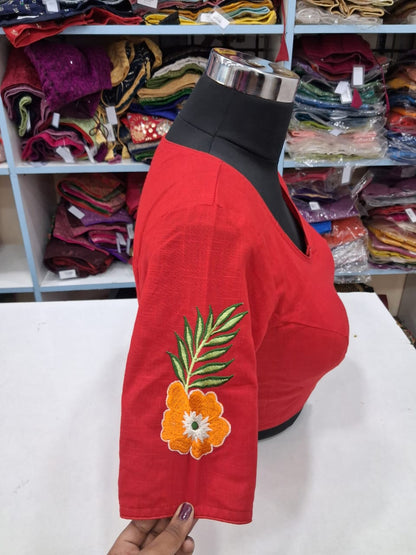 Red Designer Blouse
