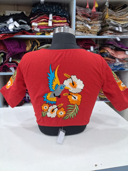 Red Designer Blouse