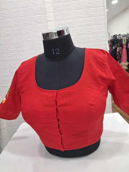 Red Designer Blouse