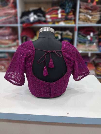 Purple Half Sleeve blouse